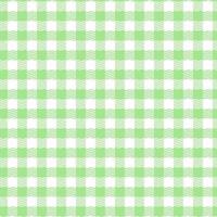 Plaid check patten in  white and green .Seamless fabric texture for print. vector