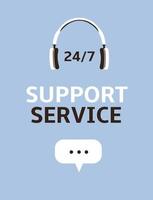 Customer service, hotline operators consult customers with headsets on computers, 247 global online technical support, Call center, call  Live support concept. Business customer care service concept. vector