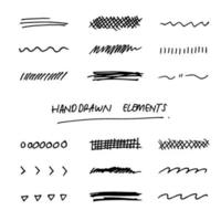 Hand drawn element collection vector