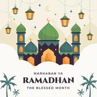 ramadhan kareem plano ilustración vector