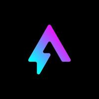 m thunder lightning colorful minimalist logo design vector