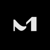 m and number one architect minimalist logo design vector