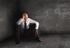 Alone desperate businessman. solitude and failure concept photo