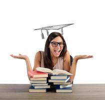 Student arrives at graduation photo