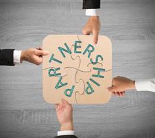 Business partnership puzzle photo