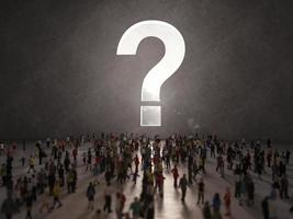 People with questions. 3D Rendering photo