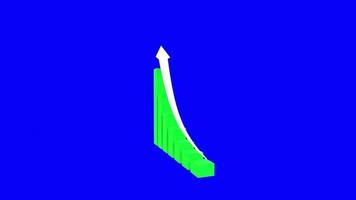 business graph with arrow on blue background video