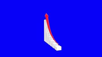 attività commerciale grafico con freccia su blu sfondo video