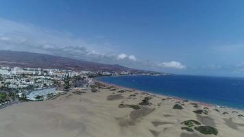 View of Maspalomas Dunes in Playa Del Ingles Maspalomas Gran Canaria video