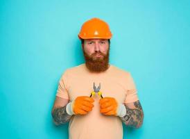 Incompetent worker is unsure and confused about his work photo