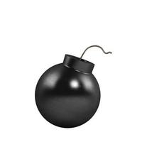 Bomb ready to explode. concept of danger and obstacle. 3d rendering photo