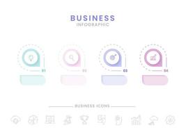 Business Infographic Template Design with Four Options on White Background. vector