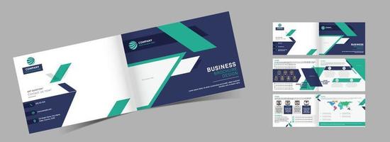 Business Bi-Fold Brochure, Annual Report Layout in Front and Back View. vector