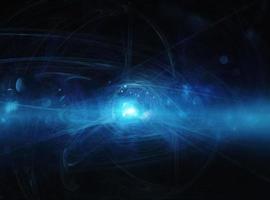 Abstract blue internet background with optical fiber light photo