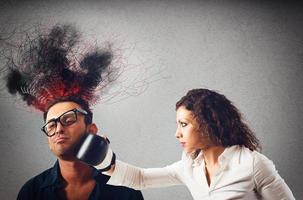 Angry boxer businesswoman photo