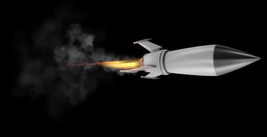 Rocket that fly fast. 3d rendering photo