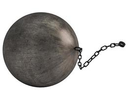 Iron ball. concept of danger and obstacle. 3d rendering photo