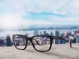 Glasses that adjust correctly eyesight from blurred to sharp photo