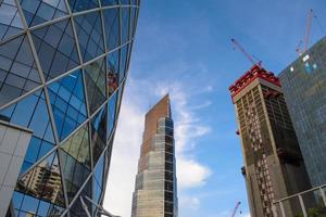 The blue sky with building at Bangkok. photo