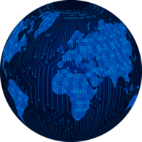 Modern Technology World Map Globe Crop-out png