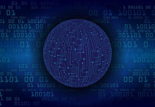 Modern World Map Holograph on Technology Background vector