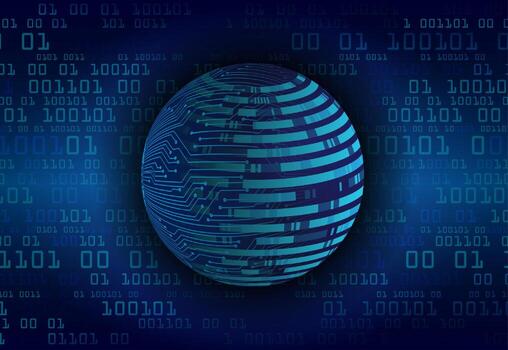 holograma de mapa del mundo moderno sobre fondo de tecnología vector