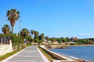 Embankment of Turkish city of Side with views of beach photo