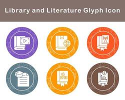 Library And Literature Vector Icon Set