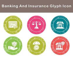 Banking And Insurance Vector Icon Set