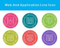 web y solicitud vector icono conjunto