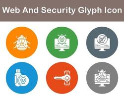 web y seguridad vector icono conjunto