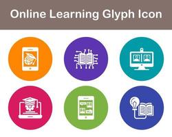 Online Learning Vector Icon Set