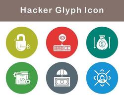 conjunto de iconos de vector de hacker