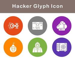 conjunto de iconos de vector de hacker