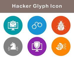 conjunto de iconos de vector de hacker