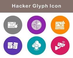 conjunto de iconos de vector de hacker