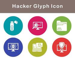 conjunto de iconos de vector de hacker