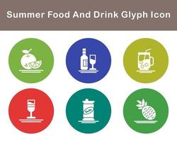 Summer Food And Drink Vector Icon Set