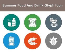 Summer Food And Drink Vector Icon Set