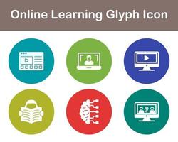 Online Learning Vector Icon Set