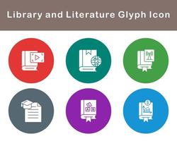 Library And Literature Vector Icon Set