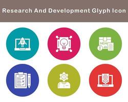 investigación y desarrollo vector icono conjunto