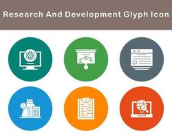 investigación y desarrollo vector icono conjunto