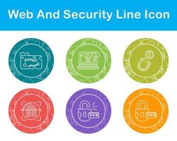 web y seguridad vector icono conjunto