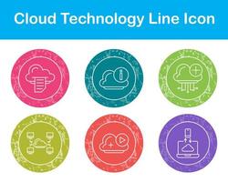 nube tecnología vector icono conjunto