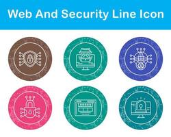 web y seguridad vector icono conjunto