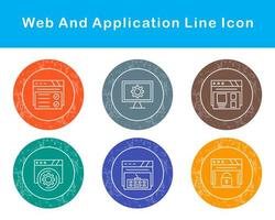 web y solicitud vector icono conjunto