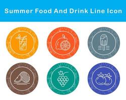 Summer Food And Drink Vector Icon Set