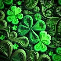ST Patrick's day green background clover leaf bokeh lights defocused for ST Patrick's day celebration design background,Three Leaf Clover Pattern photo