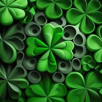 ST Patrick's day green background clover leaf bokeh lights defocused for ST Patrick's day celebration design background,Three Leaf Clover Pattern photo